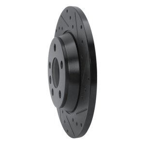 Volkswagen EuroVan Brake Rotor (1) - Rear Right - R1 Concepts - Drilled & Slotted - Black - `01-`03
